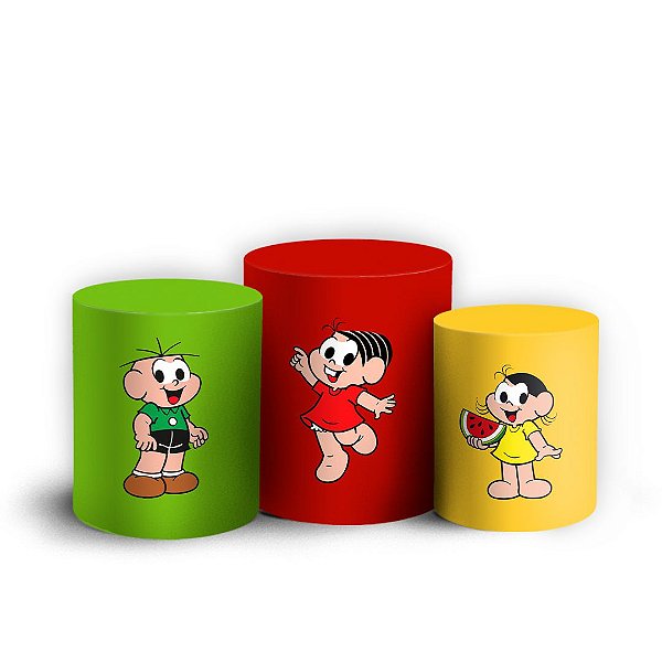 Trio Cilindro - Turma da Mônica - Sublimado 3D + Elástico