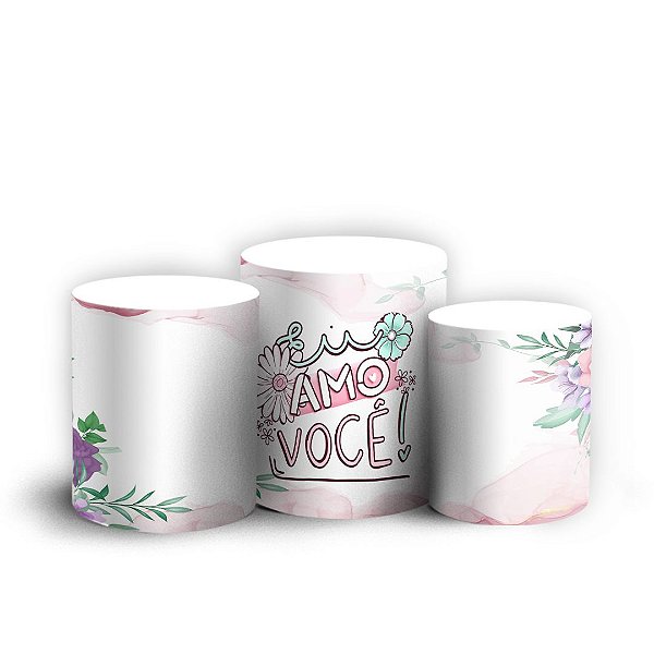 Trio Cilindro - Dia Das Mães - Sublimado 3D + Elástico