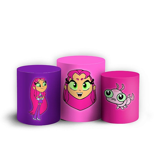 Trio Cilindro - Teen Titans - Sublimado 3D + Elástico