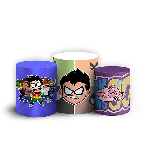 Trio Cilindro -  Teen Titans - Sublimado 3D + Elástico