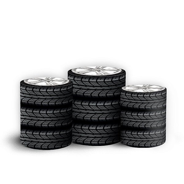 Trio Cilindro - Pneu - Sublimado 3D + Elástico