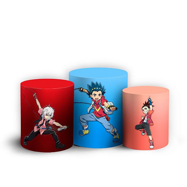 Trio Cilindro - Beyblade - Sublimado 3D + Elástico