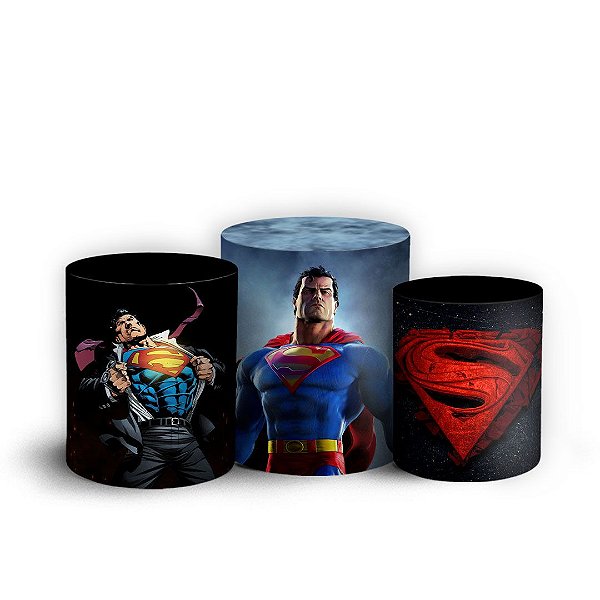 Trio Cilindro -  Super Homem - Sublimado 3D + Elástico