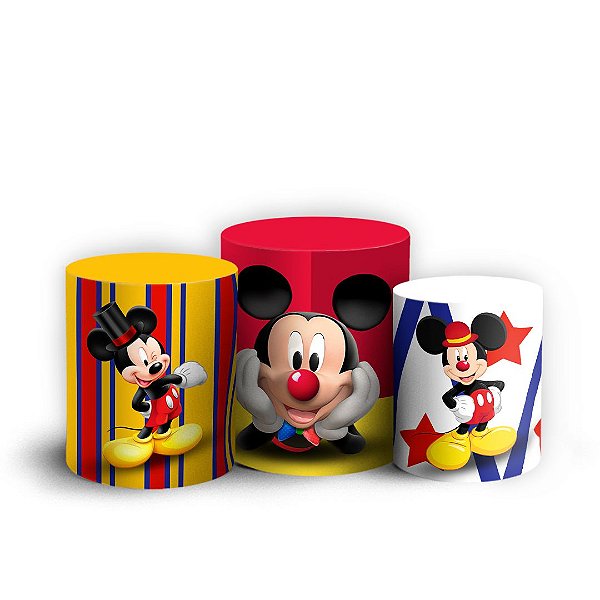 Trio Cilindro -  Mickey Circo - Sublimado 3D + Elástico