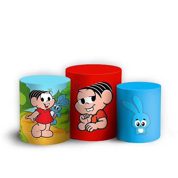 Trio Cilindro - Turma da Mônica - Sublimado 3D + Elástico