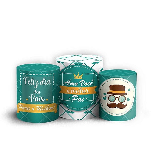 Trio Cilindro - Dia dos Pais - Sublimado 3D + Elástico