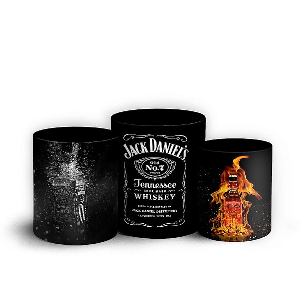 Trio Cilindro - Jack Daniels - Sublimado 3D + Elástico