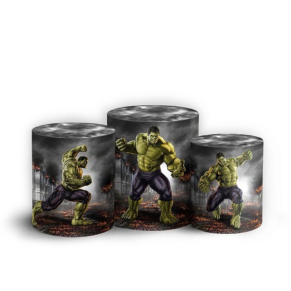 Trio Cilindro - Hulk - Sublimado 3D + Elástico