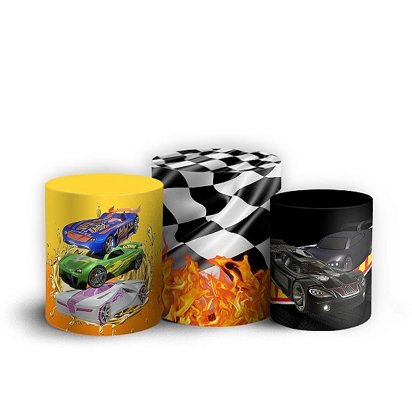 Trio Cilindro - Hot Wheels - Sublimado 3D + Elástico