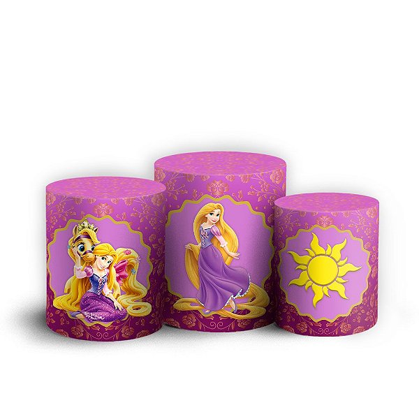 Trio Cilindro - Rapunzel - Sublimado 3D + Elástico