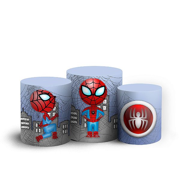 Trio Cilindro - Homem Aranha Cute - Sublimado 3D + Elástico