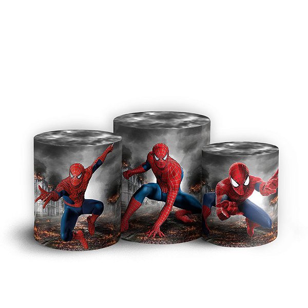 Trio Cilindro - Homem Aranha - Sublimado 3D + Elástico