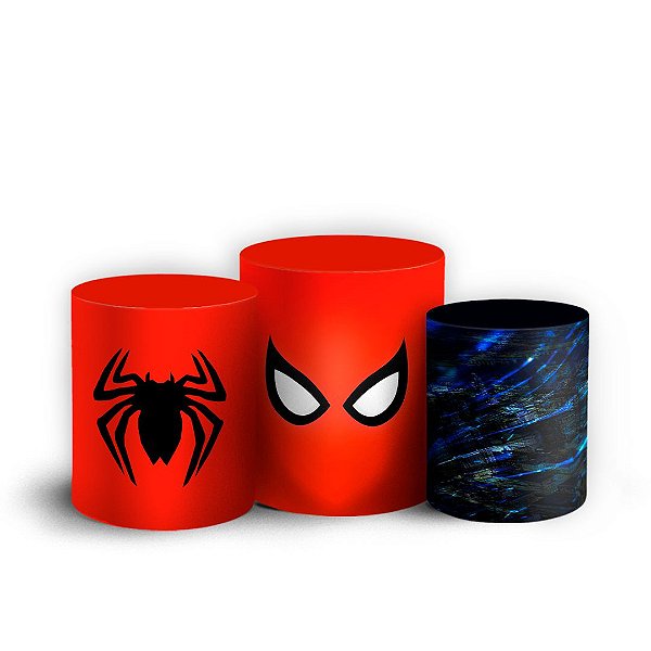 Trio Cilindro - Homem Aranha - Sublimado 3D + Elástico