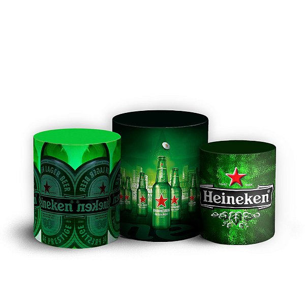 Trio Cilindro - Heineken - Sublimado 3D + Elástico