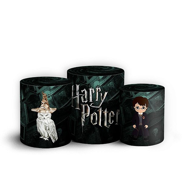 Trio Cilindro - Harry Potter - Sublimado 3D + Elástico
