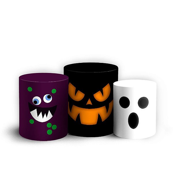 Trio Cilindro - Halloween - Sublimado 3D + Elástico