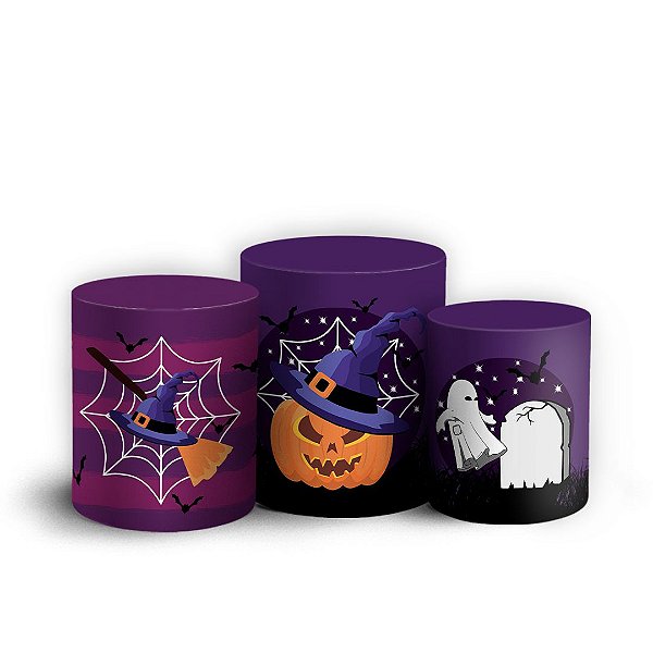 Trio Cilindro - Halloween - Sublimado 3D + Elástico