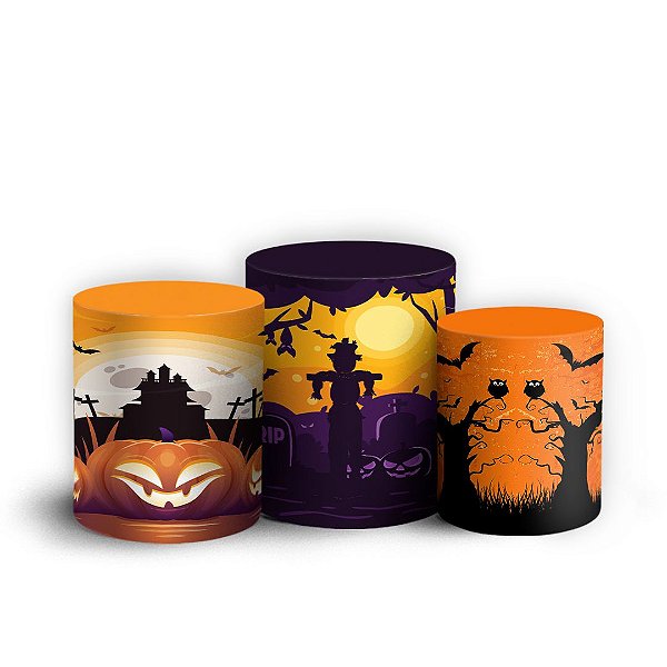 Trio Cilindro - Halloween - Sublimado 3D + Elástico