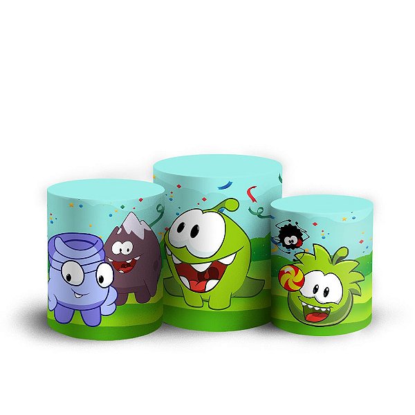 Trio Cilindro -  Om Nom - Sublimado 3D + Elástico