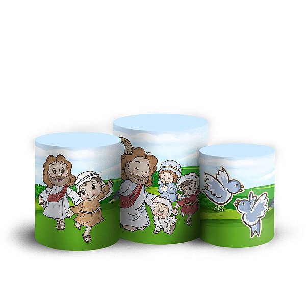 Trio Cilindro -  Jesus Cute - Sublimado 3D + Elástico