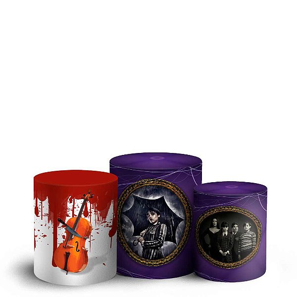 Trio Cilindro -  Wandinha - Sublimado 3D + Elástico