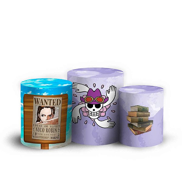 Trio Cilindro -  One Piece Robin - Sublimado 3D + Elástico