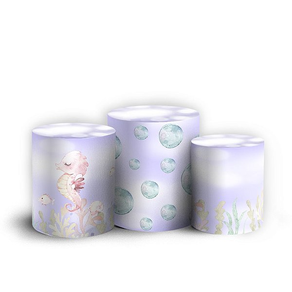 Trio Cilindro - Fundo do Mar - Sublimado 3D + Elástico