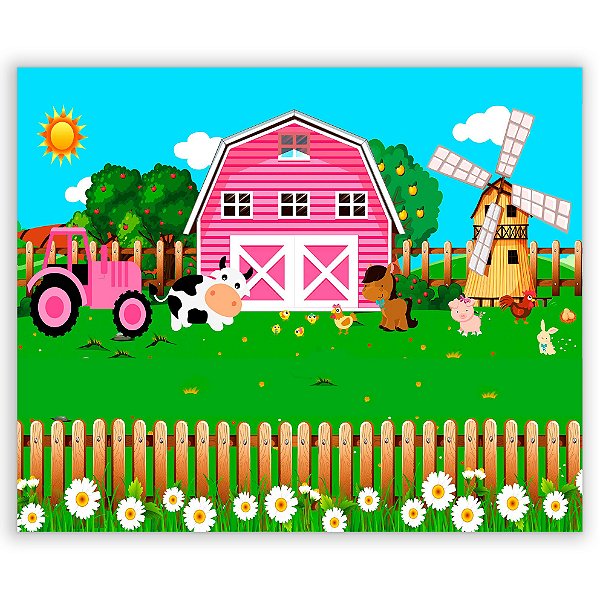 Painel Retangular - Fazenda Rosa - Sublimado 3D