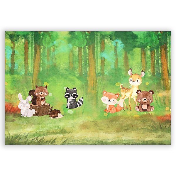 Painel Retangular - animais bosque - Sublimado 3D