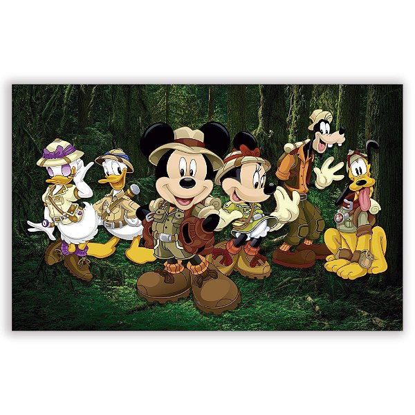 Painel Retangular - Mickey Safari - Sublimado 3D