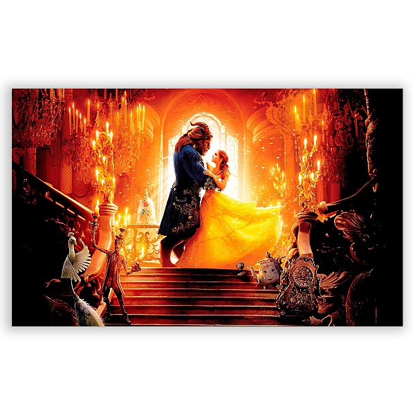 Painel Retangular - A Bela e a Fera + claro - Sublimado 3D