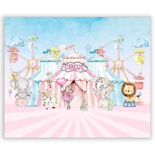 Painel Retangular - Circo Aquarela - Sublimado 3D