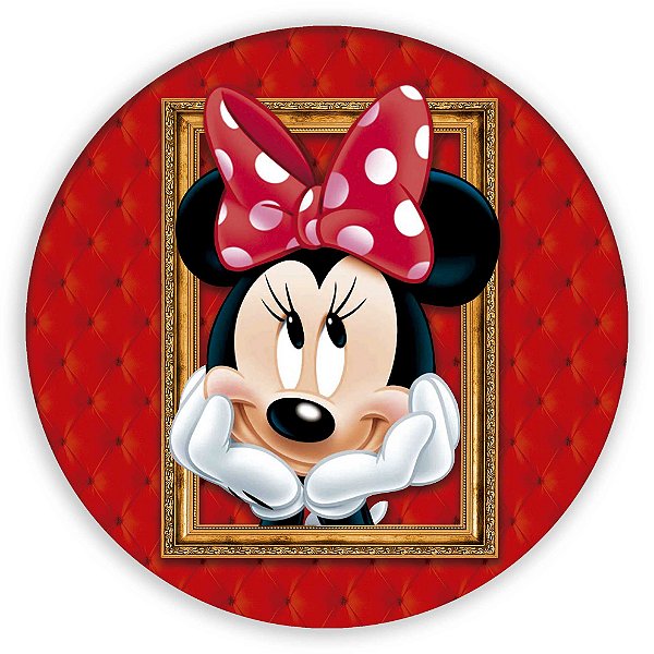 Painel Redondo - Minnie Vermelha  - Sublimado 3D