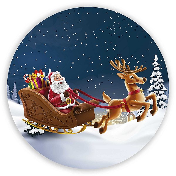 Painel Redondo - Natal  - Sublimado 3D