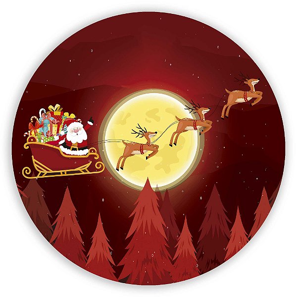 Painel Redondo - Natal  - Sublimado 3D