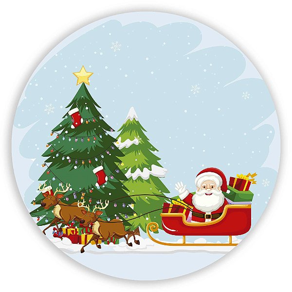 Painel Redondo - Natal  - Sublimado 3D