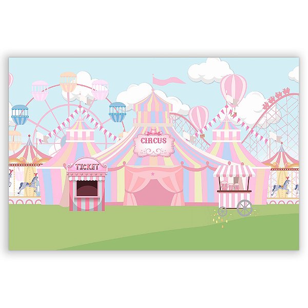 Painel Retangular - Circo Rosa - Sublimado 3D