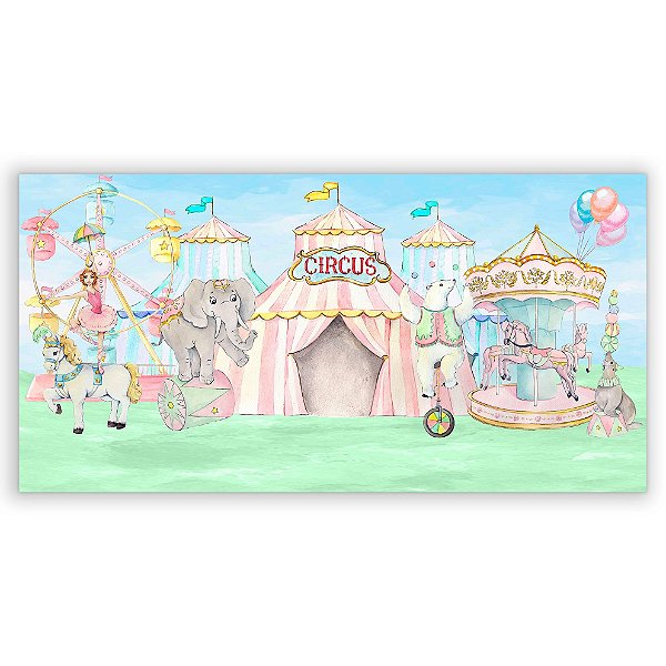 Painel Retangular - Circo Aquarela - Sublimado 3D
