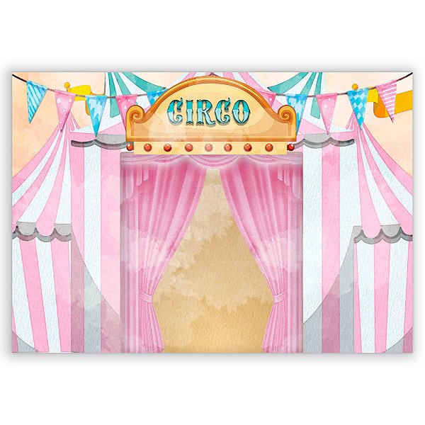 Painel Retangular - Circo Rosa - Sublimado 3D