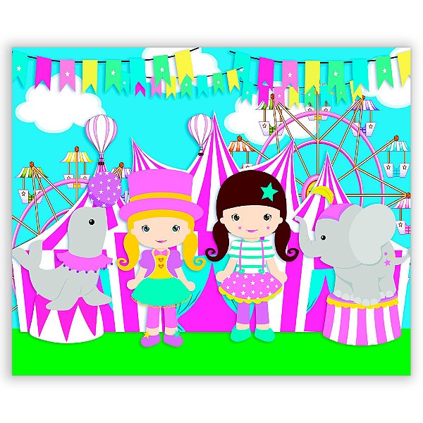 Painel Retangular - Circo Rosa - Sublimado 3D