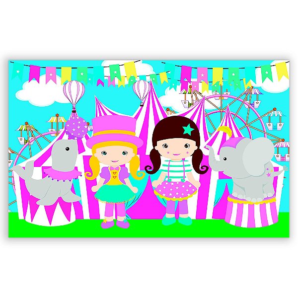 Painel Retangular - Circo Rosa - Sublimado 3D