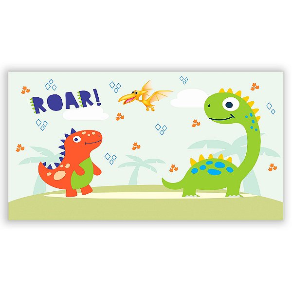 Painel Retangular - Dinossauro Cute - Sublimado 3D