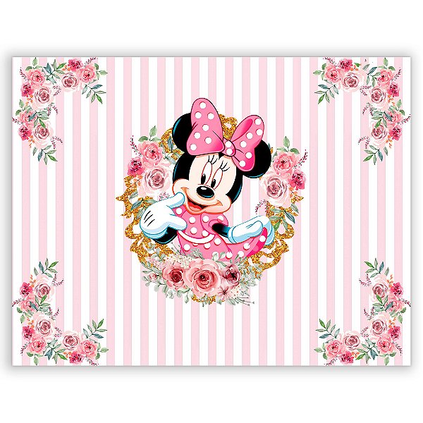 Painel Retangular - Minnie Rosa - Sublimado 3D