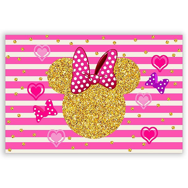 Painel Retangular - Minnie Rosa - Sublimado 3D