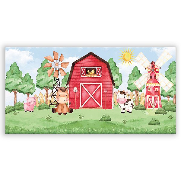 Painel Retangular - Fazendinha - Sublimado 3D