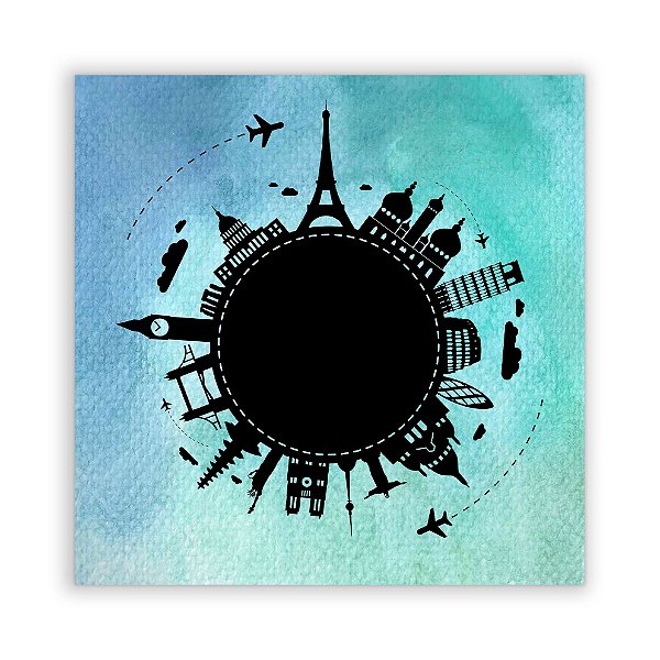 Painel Quadrado - Viagem Mundo - Sublimado 3D