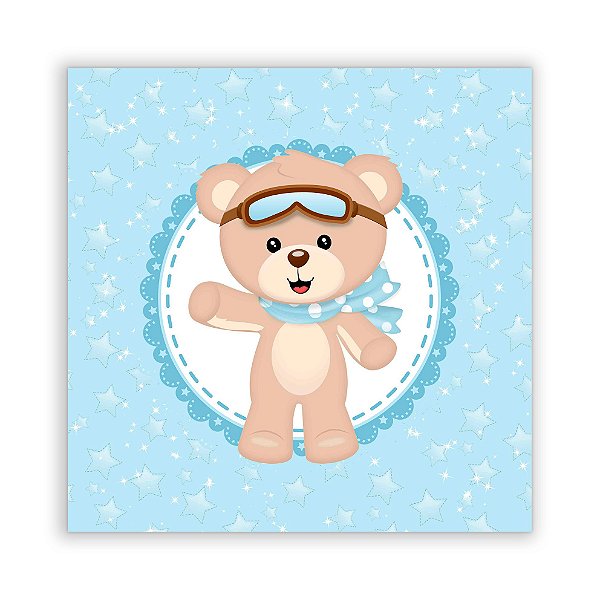 Painel Quadrado - Ursinho Aviador - Sublimado 3D