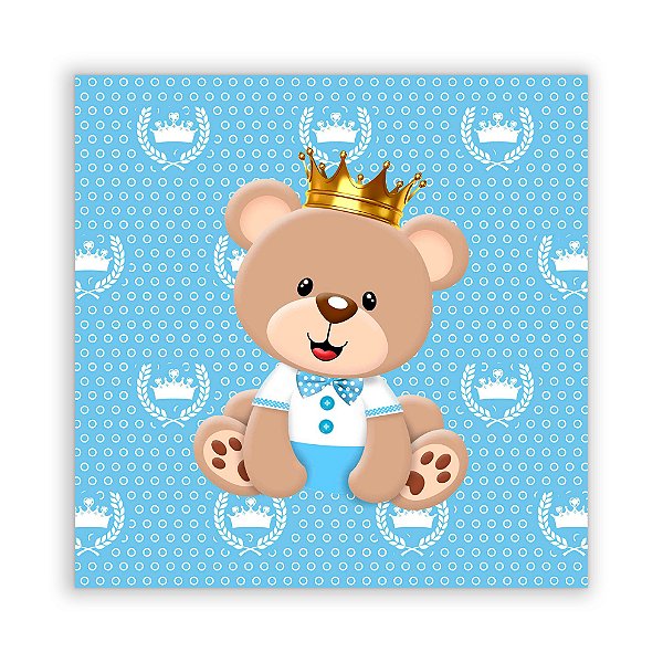 Painel Quadrado - Ursinho Realeza - Sublimado 3D