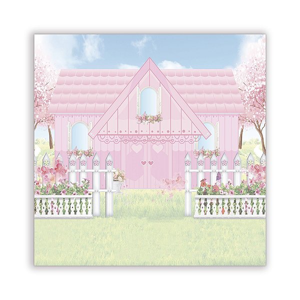 Painel Quadrado - Casa Rosa Jardim - Sublimado 3D