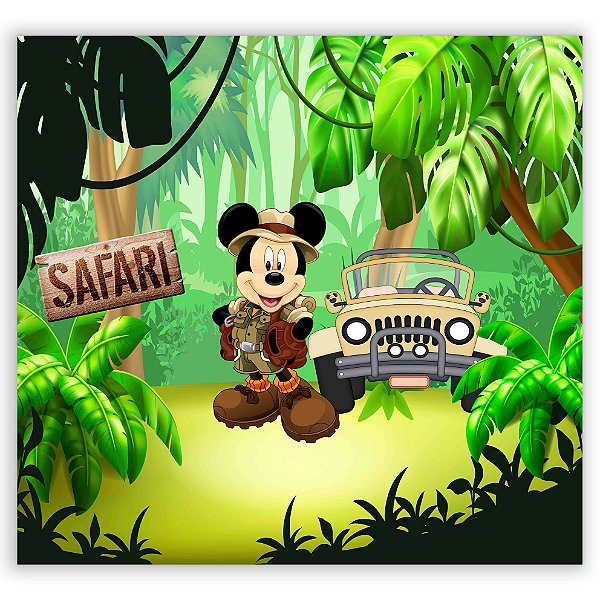 Painel Quadrado - Mickey Safari - Sublimado 3D